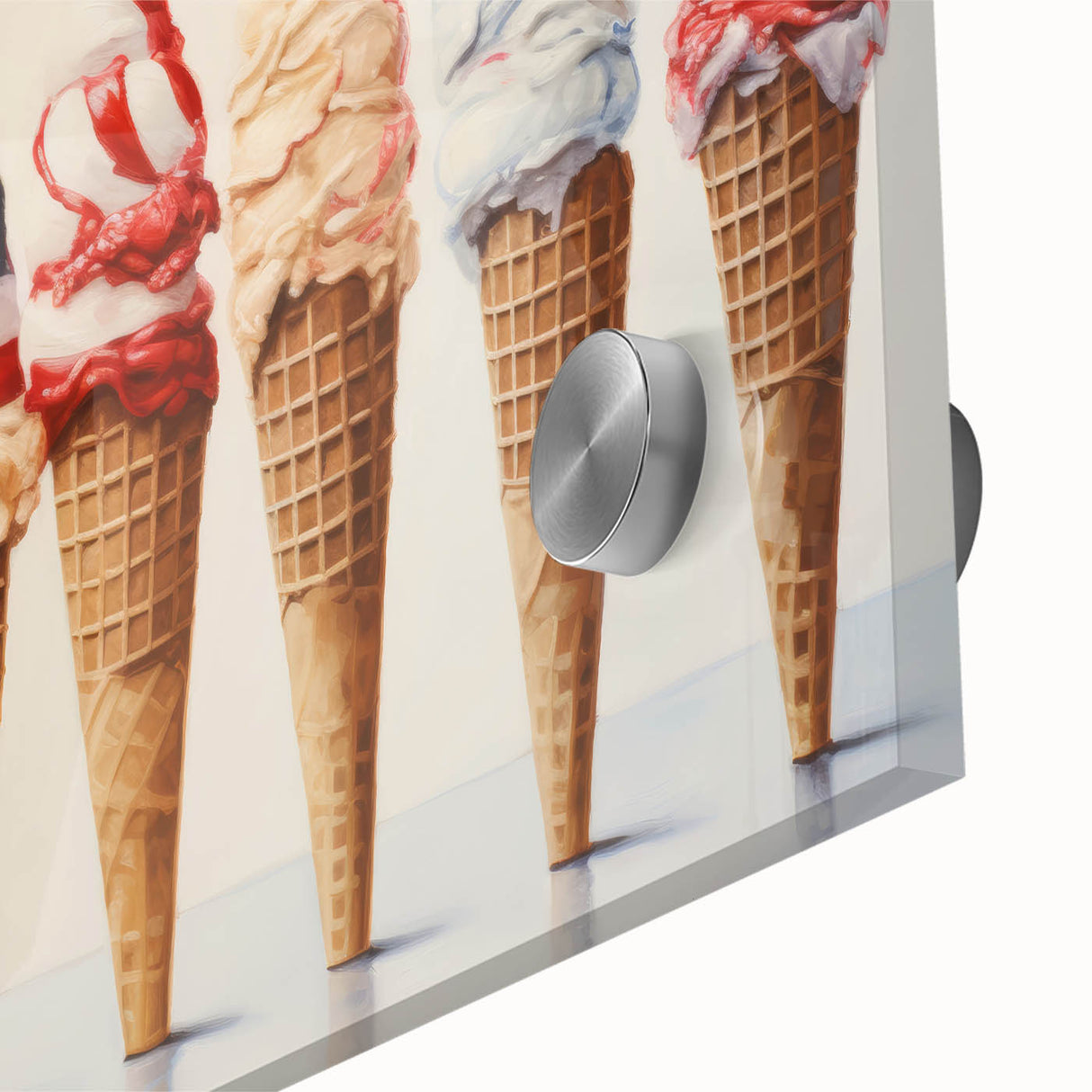 Red, White & Blue Ice Cream - Fourth of July Decorations Wall Art