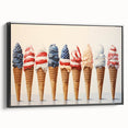 Red, White & Blue Ice Cream - Fourth of July Decorations Wall Art