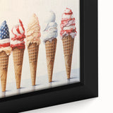 Red, White & Blue Ice Cream - Fourth of July Decorations Wall Art