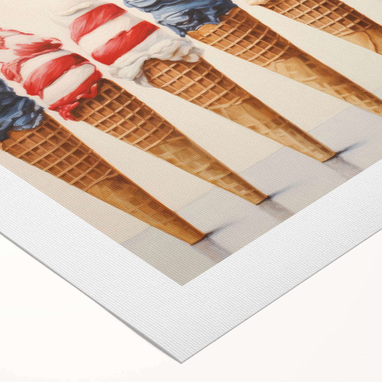 Red, White & Blue Ice Cream - Fourth of July Decorations Wall Art