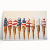 Red, White & Blue Ice Cream - Fourth of July Decorations Wall Art