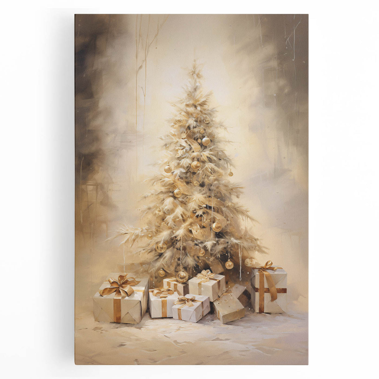 Golden Christmas Tree – Luxurious Christmas Canvas Art