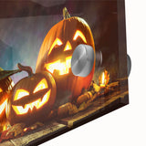 Glowing Jack-O'-Lanterns Halloween Wall Art - Spooky Fall Decor