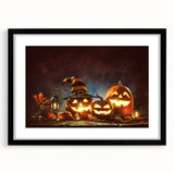 Glowing Jack-O'-Lanterns Halloween Wall Art - Spooky Fall Decor