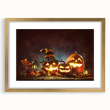 Glowing Jack-O'-Lanterns Halloween Wall Art - Spooky Fall Decor