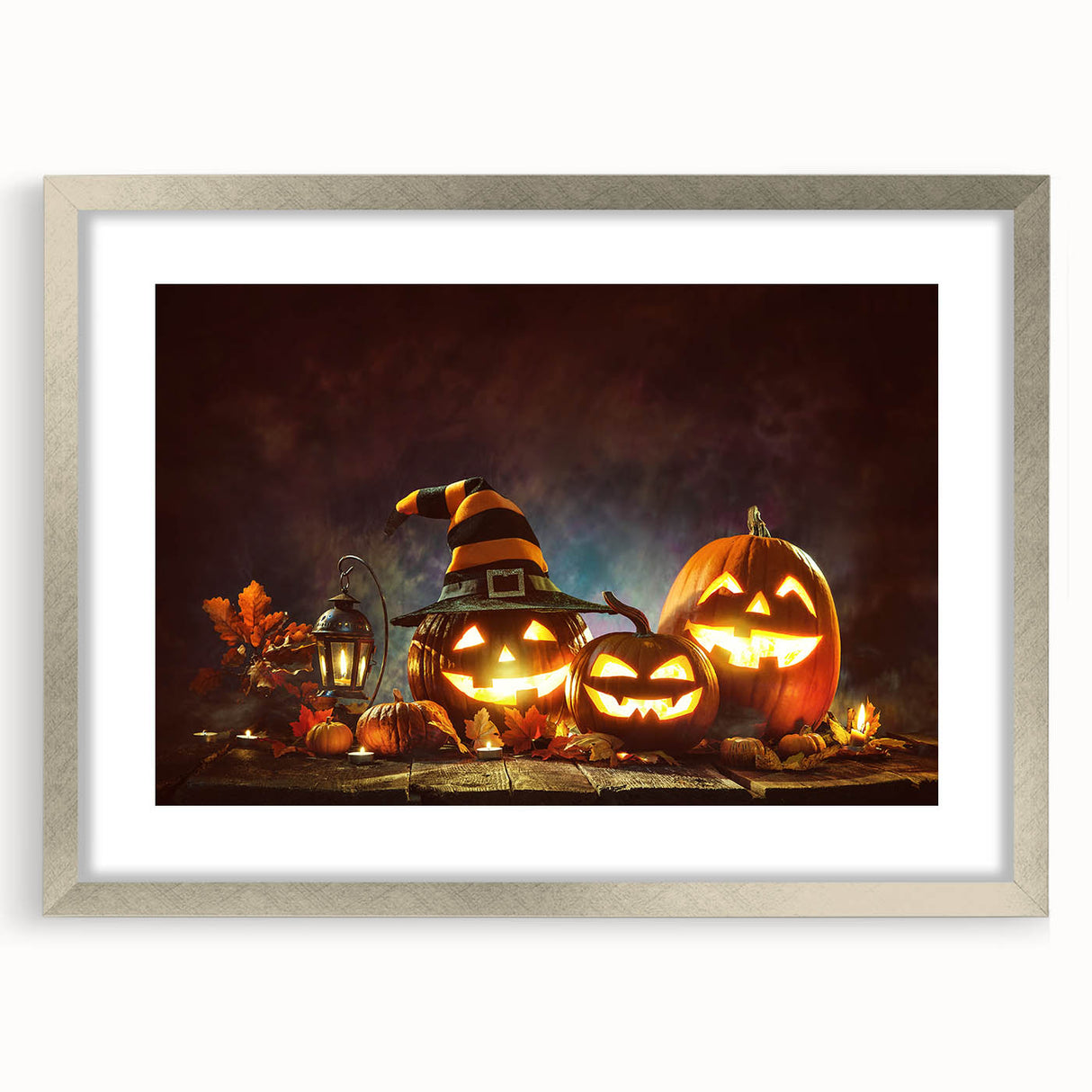 Glowing Jack-O'-Lanterns Halloween Wall Art - Spooky Fall Decor