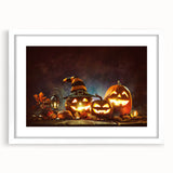 Glowing Jack-O'-Lanterns Halloween Wall Art - Spooky Fall Decor