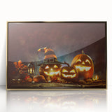 Glowing Jack-O'-Lanterns Halloween Wall Art - Spooky Fall Decor