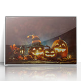 Glowing Jack-O'-Lanterns Halloween Wall Art - Spooky Fall Decor
