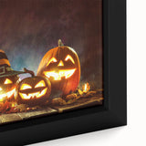Glowing Jack-O'-Lanterns Halloween Wall Art - Spooky Fall Decor