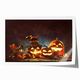 Glowing Jack-O'-Lanterns Halloween Wall Art - Spooky Fall Decor