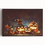 Glowing Jack-O'-Lanterns Halloween Wall Art - Spooky Fall Decor