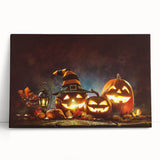 Glowing Jack-O'-Lanterns Halloween Wall Art - Spooky Fall Decor