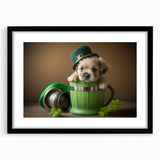 St. Patrick’s Day Puppy - Cute Leprechaun Wall Art