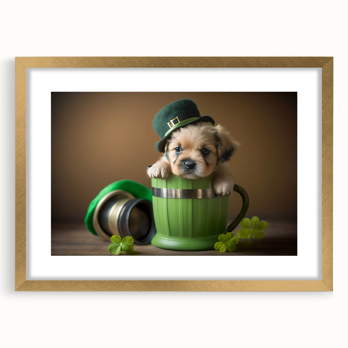 St. Patrick’s Day Puppy - Cute Leprechaun Wall Art