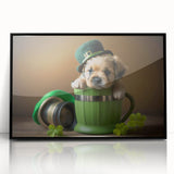 St. Patrick’s Day Puppy - Cute Leprechaun Wall Art