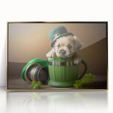 St. Patrick’s Day Puppy - Cute Leprechaun Wall Art