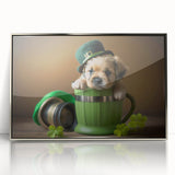 St. Patrick’s Day Puppy - Cute Leprechaun Wall Art