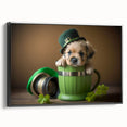St. Patrick’s Day Puppy - Cute Leprechaun Wall Art