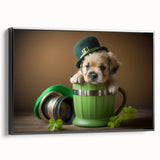 St. Patrick’s Day Puppy - Cute Leprechaun Wall Art