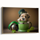 St. Patrick’s Day Puppy - Cute Leprechaun Wall Art