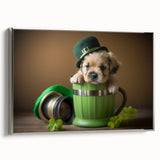 St. Patrick’s Day Puppy - Cute Leprechaun Wall Art