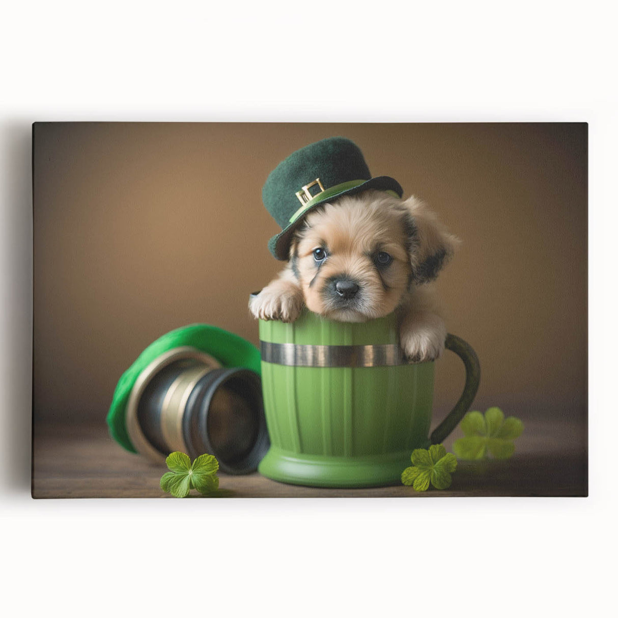 St. Patrick’s Day Puppy - Cute Leprechaun Wall Art