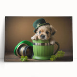 St. Patrick’s Day Puppy - Cute Leprechaun Wall Art