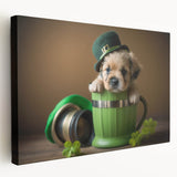 St. Patrick’s Day Puppy - Cute Leprechaun Wall Art