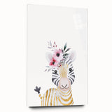 Floral Baby Zebra Girls Room Wall Art – Nursery Print