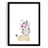 Floral Baby Zebra Girls Room Wall Art – Nursery Print