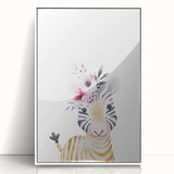Floral Baby Zebra Girls Room Wall Art – Nursery Print