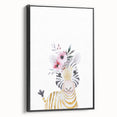 Floral Baby Zebra Girls Room Wall Art – Nursery Print