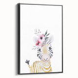 Floral Baby Zebra Girls Room Wall Art – Nursery Print