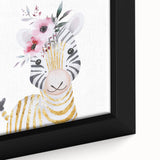 Floral Baby Zebra Girls Room Wall Art – Nursery Print