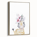 Floral Baby Zebra Girls Room Wall Art – Nursery Print