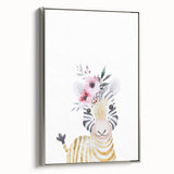 Floral Baby Zebra Girls Room Wall Art – Nursery Print