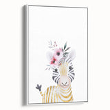 Floral Baby Zebra Girls Room Wall Art – Nursery Print
