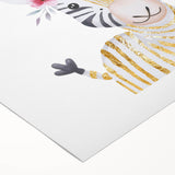 Floral Baby Zebra Girls Room Wall Art – Nursery Print
