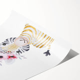 Floral Baby Zebra Girls Room Wall Art – Nursery Print