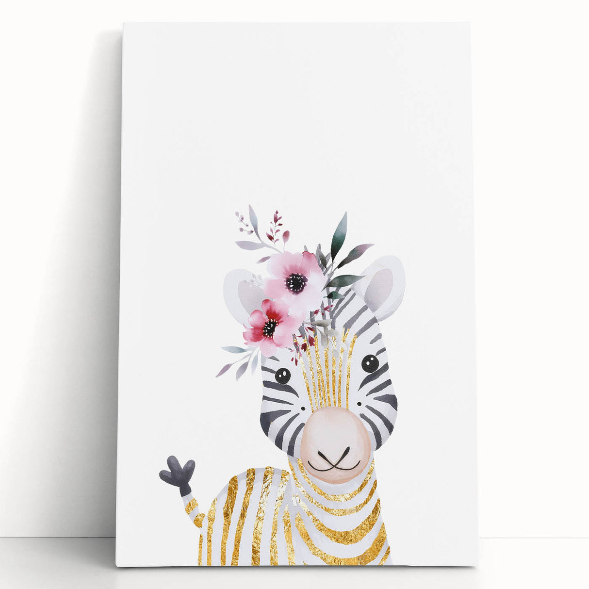 Floral Baby Zebra Girls Room Wall Art – Nursery Print