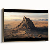 Framed canvas artwork showcasing a stunning desert landscape, featuring golden hues and intricate details, perfect for enhancing modern home decor aesthetics.