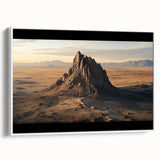 Framed canvas artwork depicting a vibrant desert landscape, showcasing golden sand dunes and a clear blue sky, designed to enhance modern home decor.