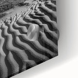 Close-up of a vibrant acrylic landscape artwork depicting rolling sand dunes, showcasing rich textures and warm earth tones, ideal for modern home decor.