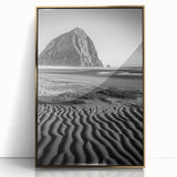 Framed acrylic artwork showcasing a stunning desert dune landscape with rich golden hues, elegantly displayed to enhance any modern decor. Perfect for nature lovers.