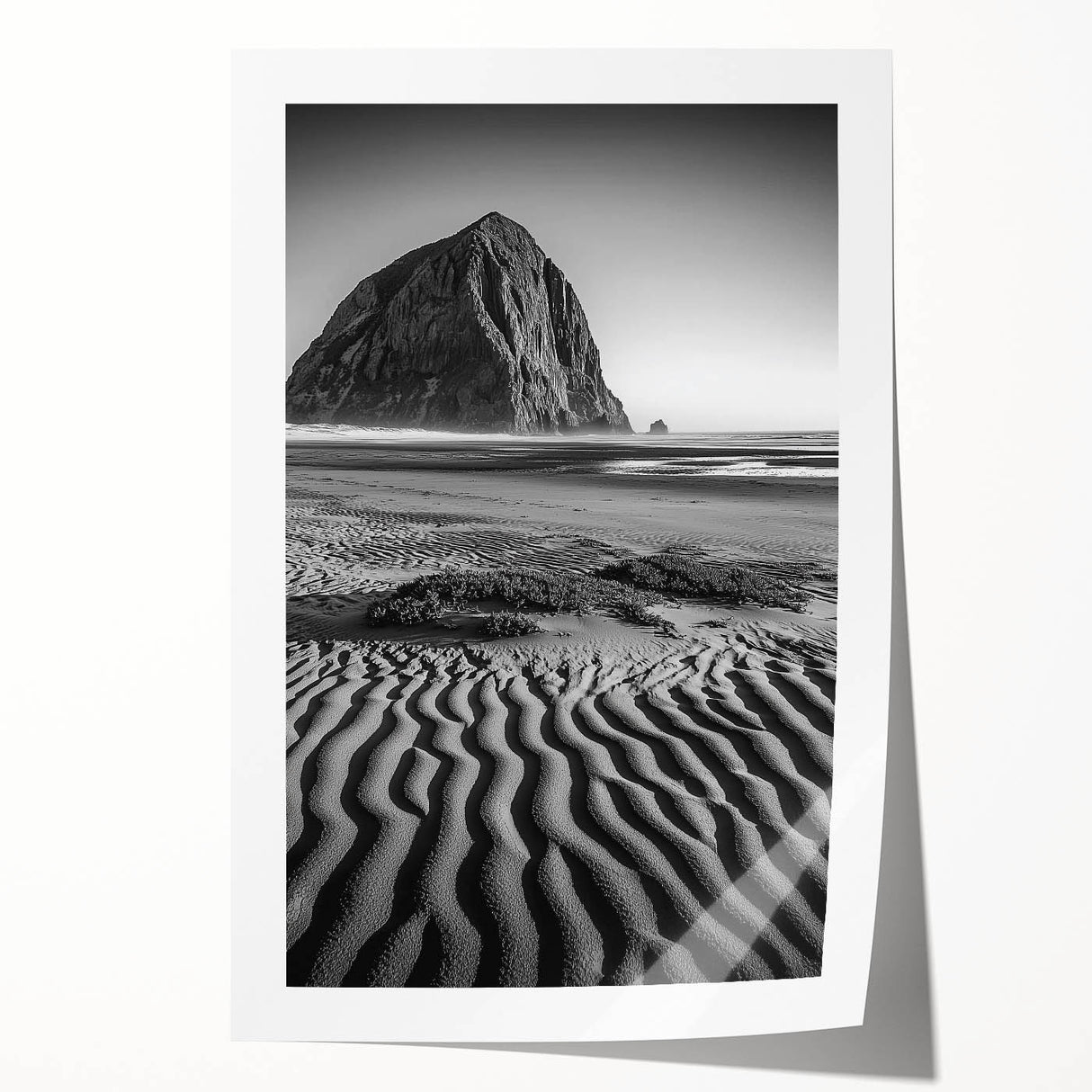 Desert landscape print showcasing vibrant, undulating sand dunes in warm, earthy tones, rolled and ready for display, enhancing your home decor.