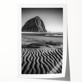 Desert landscape print showcasing vibrant, undulating sand dunes in warm, earthy tones, rolled and ready for display, enhancing your home decor.