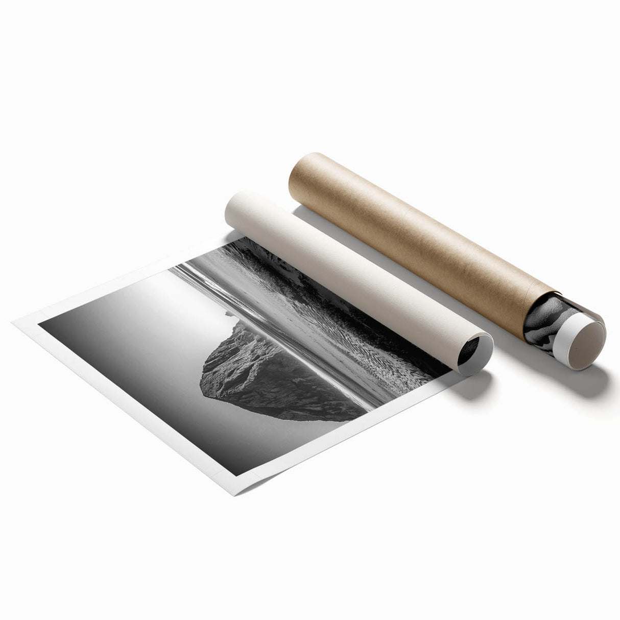 Desert landscape canvas print showcasing rolling dunes under a vibrant sunset, rolled and packaged in a protective tube, ideal for home decor and art enthusiasts.
