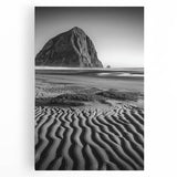 Stretched canvas artwork depicting serene sand dunes under a clear blue sky, showcasing vibrant colors and smooth textures, perfect for enhancing modern home decor.