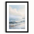Black-framed landscape photo display featuring a mat, showcasing vibrant nature scenery. Perfect for home decor or office settings, enhancing any interior style.